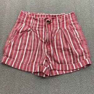 American Eagle Linen Blend Paperbag Shorts